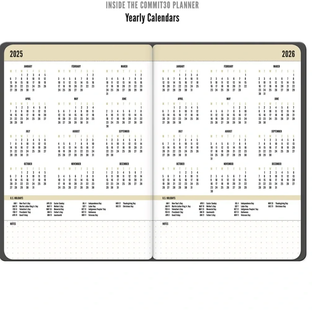 Commit 30 unopened new dated 2026 planner in blue. 7”x10” deluxe size.